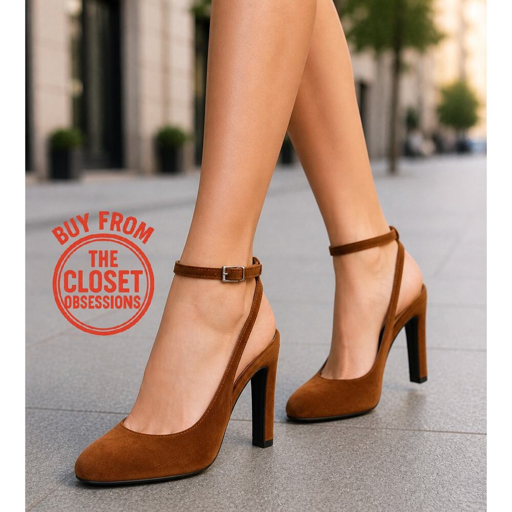 LAST ONE!!! ZARA Rounded Toe Velvet Heels – Ocher – Size 8 – NWT